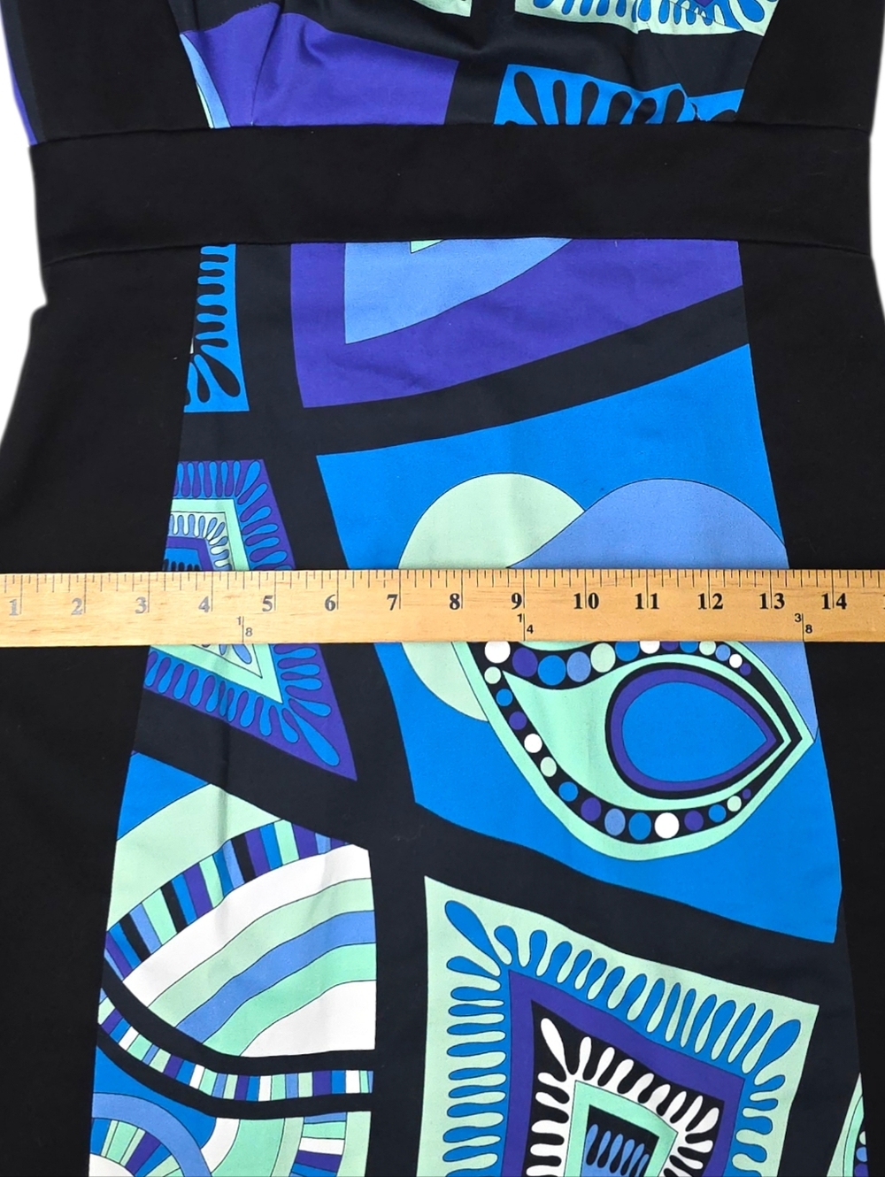 Emilio Pucci Blue Hues OpArt Geometric Mini Dress Size 8 with COA - Picture 6 of 14